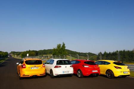 Opel Astra OPC, Renault Mgane R.S., Ford Focus ST, VW Golf GTI Performance