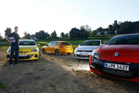Opel Astra OPC, Renault Mgane R.S., Ford Focus ST, VW Golf GTI Performance