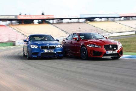 BMW M5 Competition, Jaguar XFR-S, Frontansicht
