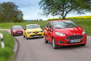 Renault Clio, Citroën C3 und Ford Fiesta