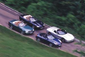 Chevrolet Corvette 5.7 Cabrio,Jaguar XKR Cabrio, Mercedes SL 500, Porsche 911 Carrera&nbsp;Cabrio