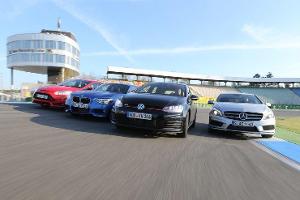 BMW 125i, Ford Focus ST, Mercedes A 250, VW Golf GTI