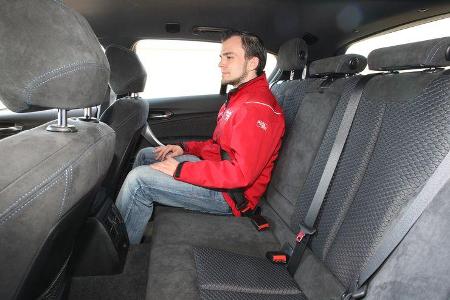 BMW 125i, Rücksitz, Beinfreiheit
