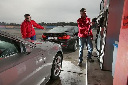 Audi A5 Sportback 2.0 TDI Ultra, BMW 418d Gran Coup, Nachtanken