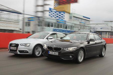 Audi A5 Sportback 2.0 TDI Ultra, BMW 418d Gran Coup, Frontansicht