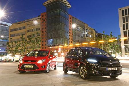 Citroën C4 Picasso E-HDi 115, Ford C-Max 1.6 TDCi, Frontansicht