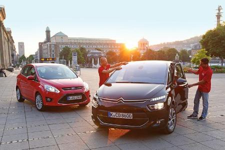 Citroën C4 Picasso E-HDi 115, Ford C-Max 1.6 TDCi, Frontansicht