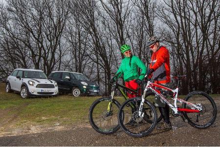 Fiat 500L 0.9 Twinair Lounge, Mini One Countryman, Frontansicht