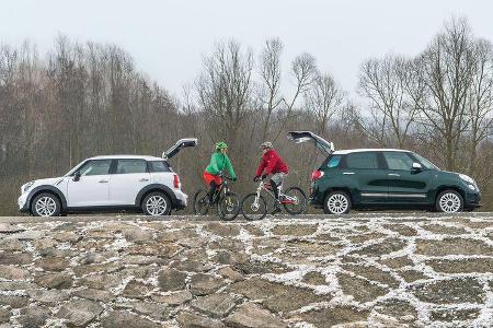 Fiat 500L 0.9 Twinair Lounge, Mini One Countryman, Seitenansicht