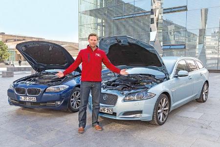 BMW 520d Touring, Jaguar XF Sportbrake 2.2D, Motorhaube, Jens Dralle