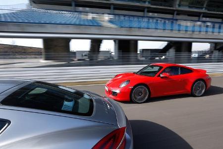 Porsche Cayman S, Porsche 911 Carrera S, Seitenansicht