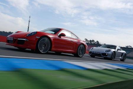 Porsche Cayman S, Porsche 911 Carrera S, Seitenansicht
