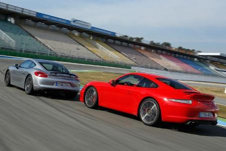 Porsche Cayman S, Porsche 911 Carrera S, Seitenansicht