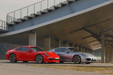 Porsche Cayman S, Porsche 911 Carrera S, Seitenansicht