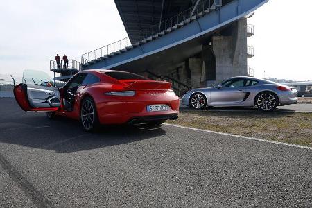 Porsche Cayman S, Porsche 911 Carrera S, Heckansicht