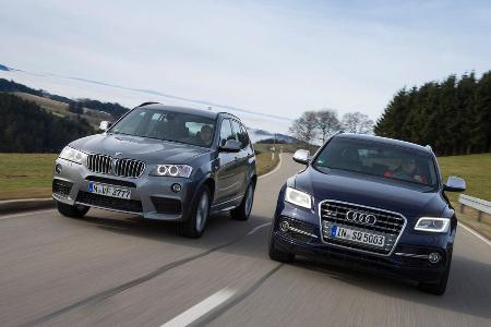 BMW X3 35d x-Drive, Audi SQ5 3.0 TDI, Frontansicht BMW X3 35d x-Drive, Audi SQ5 3.0 TDI, Frontansicht
