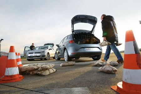 Seat León 1.4 TSI, VW Golf 1.4 TSI, Testaufbau