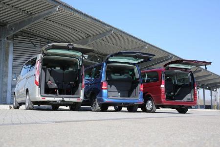 VW Multivan 2.0 TDI, Mercedes Viano 2.0 CDI, Ford Tourneo Custom, Heckklappe