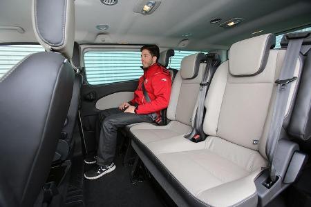 Ford Tourneo Custom, Rücksitz, Beinfreiheit
