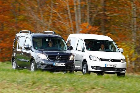 12/2012 ams27/2012, Vergleichstest Mercedes Citan 109 CDI VW Caddy 1.6 TDI Trendline