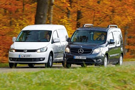 12/2012 ams27/2012, Vergleichstest Mercedes Citan 109 CDI VW Caddy 1.6 TDI Trendline