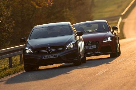 Audi TT RS Plus, Mercedes A 45 AMG, Frontansicht
