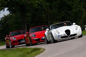 Wiesmann Roadster MF4-S, Porsche 911 Carrera S Cabriolet, Jaguar F-Type V8 S