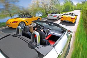 Audi TTS Roadster, BMW Z4 35i, Mercedes SLK 350, Porsche Boxter S