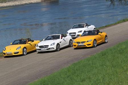Audi TTS Roadster, BMW Z4 35i, Mercedes SLK 350, Porsche Boxter S