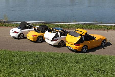 Audi TTS Roadster, BMW Z4 35i, Mercedes SLK 350, Porsche Boxter S