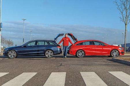 Mercedes CLA Shooting Brake, Mercedes C-Klasse T-Modell, Seitenansicht