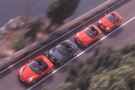 Audi TT Roadster 1.8 T Quattro, BMW Z3 2.8, Mercedes SLK 320, Porsche Boxster Audi TT Roadster 1.8 T Quattro, BMW Z3 2.8, Mercedes SLK 320, Porsche Boxster