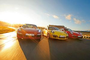 Porsche 911 Carrera S, GTS und GT3 im Vergleich