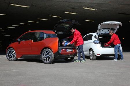 BMW i3, Renault Zoe Intense, Heckklappe