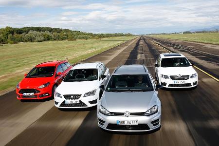 Ford Focus ST Turnier, Seat Leon St Cupra 280, Skoda Octavia RS 230 Combi, VW Golf R Variant