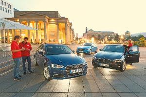 Audi A3 Sportback 1.4 TFSI, BMW 116i, Mercedes A 180, Frontansicht