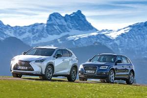 Audi Q5 2.0 TFSI Quattro, Lexus NX 300h E-Four F SPORT, Seitenansicht