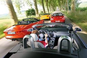 Porsche Boxster, Jaguar F-Type, Audi TT RS, BMW Z4