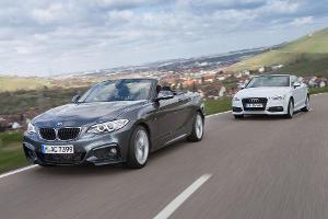 Audi A3 2.0 TDI Cabrio, BMW 220d Cabrio, Frontansicht