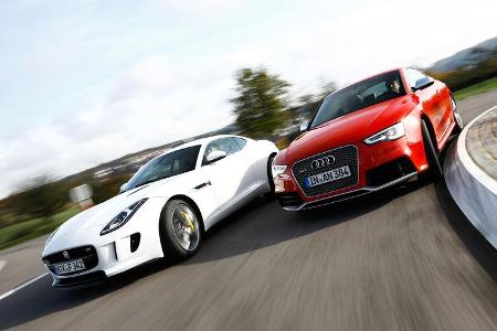 Audi RS5 Coupé, Jaguar F-Type S Coupé, Frontansicht