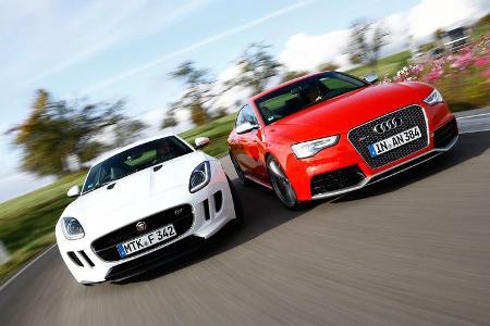 Audi RS5 Coupé, Jaguar F-Type S Coupé, Frontansicht