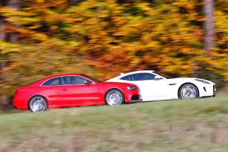 Audi RS5 Coupé, Jaguar F-Type S Coupé, Seitenansicht