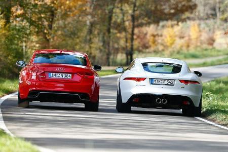 Audi RS5 Coupé, Jaguar F-Type S Coupé, Heckansicht