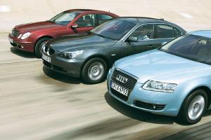 Audi A6 3.2 FSI Quattro, BMW 530i und Mercedes E 320 Elegance