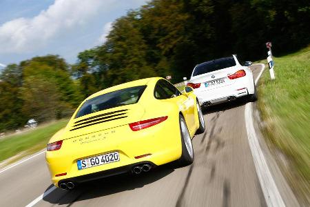 BMW M4, Porsche 911 Carrera S, Heckansicht