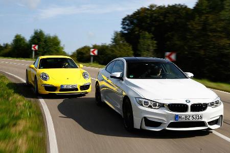 BMW M4, Porsche 911 Carrera S, Frontansicht