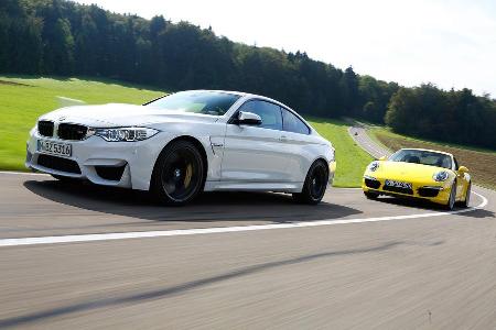 BMW M4, Porsche 911 Carrera S, Seitenansicht