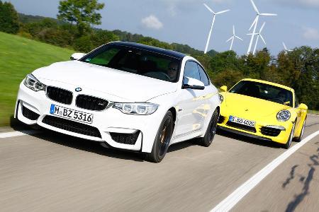 BMW M4, Porsche 911 Carrera S, Frontansicht