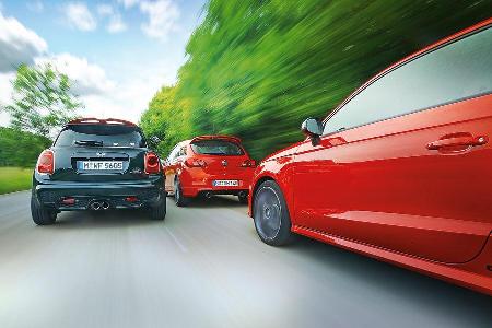 Audi S1, Mini JCW, Opel Corsa OPC, Ausfahrt Audi S1, Mini JCW, Opel Corsa OPC, Ausfahrt
