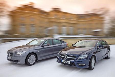 BMW 520d GT, Mercedes CLS 250 CDI SB, Frontansicht BMW 520d GT, Mercedes CLS 250 CDI SB, Frontansicht
